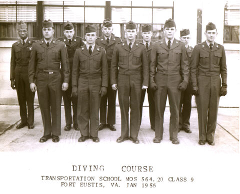 1956 Class 9 Diving Course Fort Eustis VA