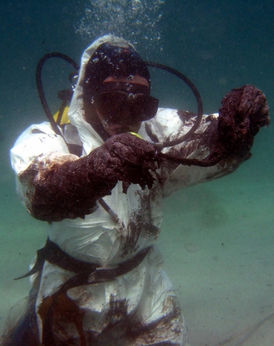 oil spill diver